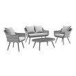 Sofas and Loveseat Modway Furniture Endeavor Gray Gray EEI-3177-GRY-GRY-SET 889654145073 Sofa Sectionals BlackebonyGrayGrey Chaise LoungeLoveseat Love sea Contemporary Contemporary/Mode Sofa Set set 