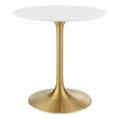 round kitchen dining sets Modway Furniture Bar and Dining Tables Gold White
