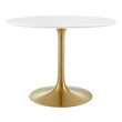 grey round dining table set for 6 Modway Furniture Bar and Dining Tables Gold White