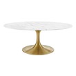 small glass tables Modway Furniture Tables Gold White