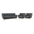 brown leather couch with ottoman Modway Furniture Sofas and Armchairs Gray