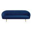 velvet couch with chaise Modway Furniture Sofas and Armchairs Navy