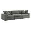 blue grey sectional couch Modway Furniture Sofas and Armchairs Gray