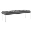 leather shoe bench Modway Furniture Benches and Stools Ottomans and Benches Silver Gray