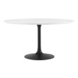 white dining table with wood top Modway Furniture Bar and Dining Tables Black White