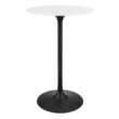 square glass counter height table Modway Furniture Bar and Dining Tables Black White