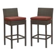 chrome stool Modway Furniture Bar and Dining Brown Currant