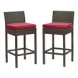 counter bench stool Modway Furniture Bar and Dining Brown Red