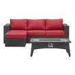 Modway Furniture Outdoor Lounge and Lounge Sets, red, ,burgundy, ,ruby, Sofa Sectionals, 889654158479, EEI-3724-EXP-RED-SET