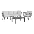 outdoor sectional and chairs Modway Furniture Sofa Sectionals Gray White