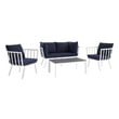 patio furniture lounge sets Modway Furniture Sofa Sectionals White Navy