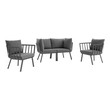small sectional outdoor couch Modway Furniture Sofa Sectionals Gray Charcoal