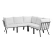 covered patio set Modway Furniture Sofa Sectionals Gray White