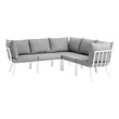 l shaped outdoor sectional sofa Modway Furniture Sofa Sectionals White Gray