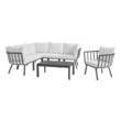 outdoor couch with chaise Modway Furniture Sofa Sectionals Gray White