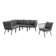 corner outdoor seating area Modway Furniture Sofa Sectionals Gray Charcoal