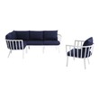 3 piece outdoor Modway Furniture Sofa Sectionals White Navy
