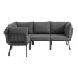 outdoor furniture corner lounge Modway Furniture Sofa Sectionals Gray Charcoal