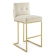 brown leather stools with backs Modway Furniture Bar and Counter Stools Gold Beige