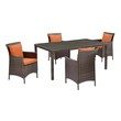 wicker patio couches Modway Furniture Sofa Sectionals Brown Orange