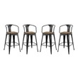 oak bar stools Modway Furniture Bar and Counter Stools Black
