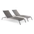 Outdoor Beds Modway Furniture Savannah Gray EEI-4005-GRY 889654169758 Daybeds and Lounges Gray Grey Aluminum Frame Aluminum Alumin Aluminum Chaise Chair 