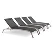 Outdoor Beds Modway Furniture Savannah Black EEI-4007-BLK 889654169802 Daybeds and Lounges Black ebony Aluminum Frame Aluminum Alumin Aluminum Chaise Chair 