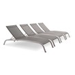 Outdoor Beds Modway Furniture Savannah Gray EEI-4007-GRY 889654169819 Daybeds and Lounges Gray Grey Aluminum Frame Aluminum Alumin Aluminum Chaise Chair 