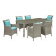 outdoor seating conversation set Modway Furniture Sofa Sectionals Light Gray Turquoise