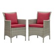 table set and chairs Modway Furniture Bar and Dining Light Gray Red