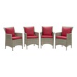 trendy dining sets Modway Furniture Bar and Dining Light Gray Red