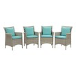 upholstered mid century modern dining chairs Modway Furniture Bar and Dining Light Gray Turquoise