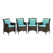 wooden chair dining table Modway Furniture Bar and Dining Brown Turquoise