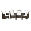 small chair table set Modway Furniture Bar and Dining Brown White