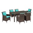 outdoor bar setting 3 piece Modway Furniture Sofa Sectionals Brown Turquoise