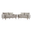 two seat sofa with chaise Modway Furniture Sofas and Armchairs Beige