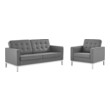 navy and white accent chair Modway Furniture Sofas and Armchairs Silver Gray
