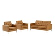 love seat couch Modway Furniture Sofas and Armchairs Silver Tan