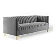 velvet sofa bed couch Modway Furniture Sofas and Armchairs Gray