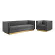 oversized sectional couch Modway Furniture Sofas and Armchairs Gray