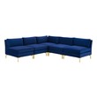 blue velvet couch with chaise Modway Furniture Sofas and Armchairs Navy