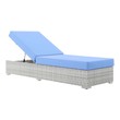 Outdoor Beds Modway Furniture Convene Light Gray Light Blue EEI-4307-LGR-LBU 889654975922 Daybeds and Lounges Blue navy teal turquiose indig Aluminum Frame Aluminum Alumin Aluminum Synthetic Rattan Chaise 