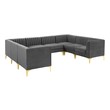 grey tufted sectional Modway Furniture Sofas and Armchairs Gray