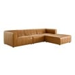 leather couch with chaise Modway Furniture Sofas and Armchairs Tan
