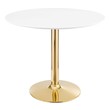 round kitchen table with leaf Modway Furniture Bar and Dining Tables Gold White