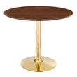 all black dining table Modway Furniture Bar and Dining Tables Gold Walnut