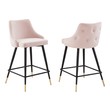 Modway Furniture Bar Chairs and Stools, Black,ebonyGold,Pink,Fuchsia,blush, Bar,Counter, Velvet, Bar and Counter Stools, 889654974376, EEI-4594-PNK