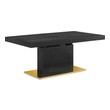 round marble pedestal table Modway Furniture Bar and Dining Tables Black Gold