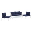 cheap outdoor sofa set Modway Furniture Sofa Sectionals White Navy