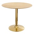 round white extendable dining table Modway Furniture Bar and Dining Tables Gold Natural